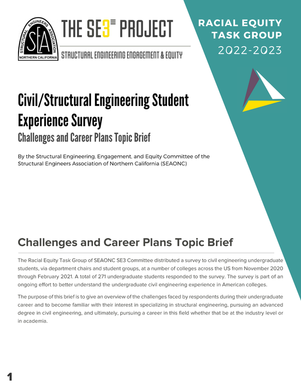 SEAONC SE3 Civil Engineering Student Experience Survey: Challenges and Career Plans Topic Brief