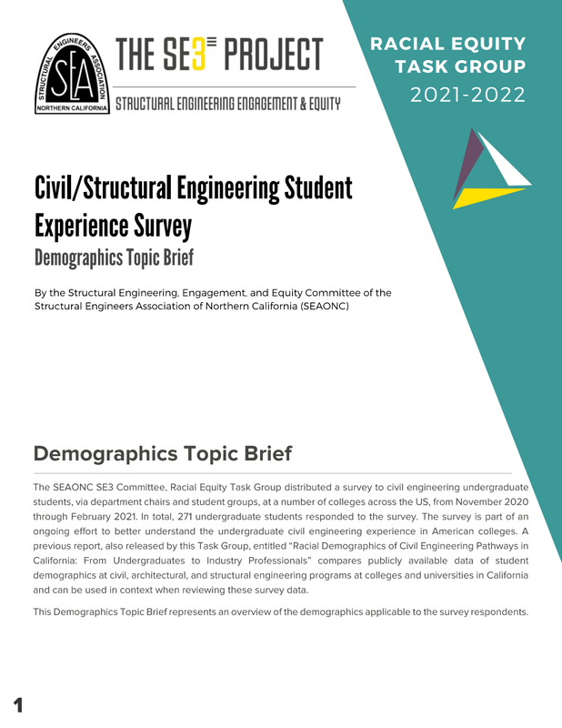 SEAONC SE3 Civil Engineering Student Experience Survey: Demographics Topic Brief